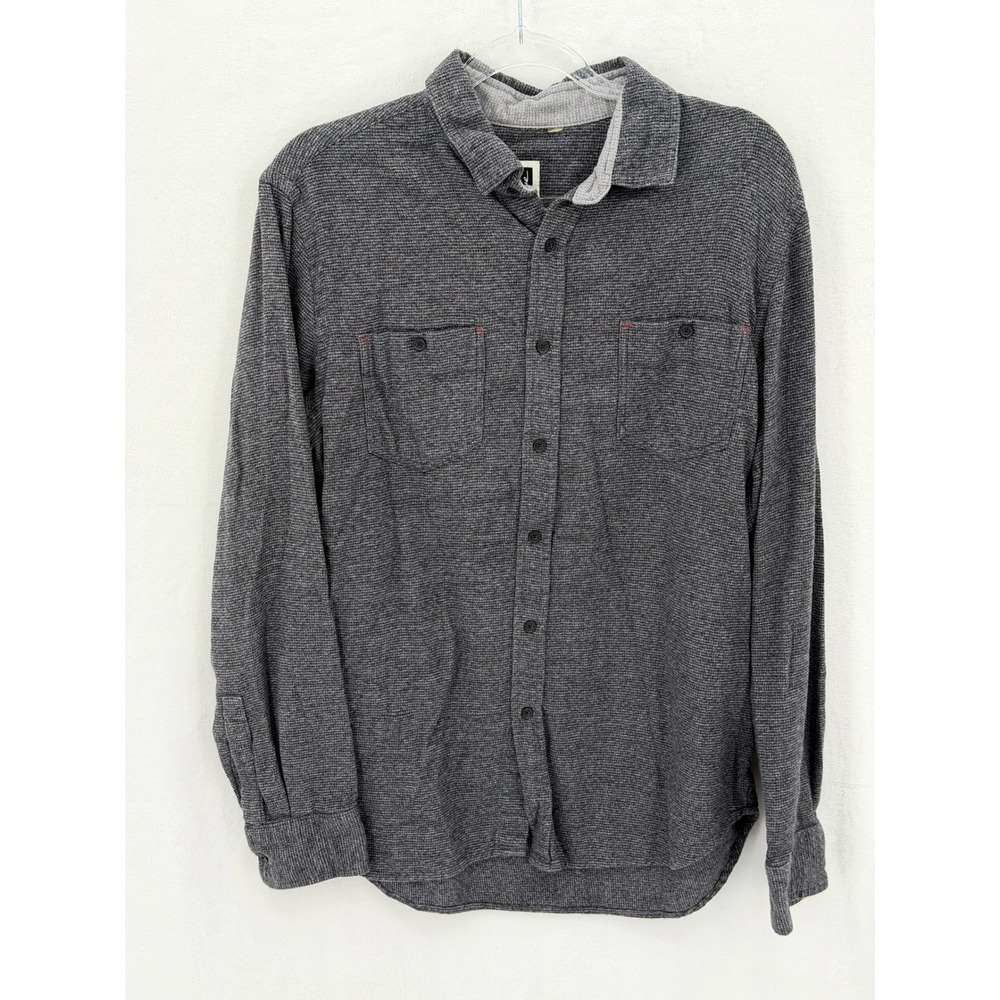 Howe Shirt Mens Large Gray Black Button Up Long Sleeve 100% Cotton Casual Street